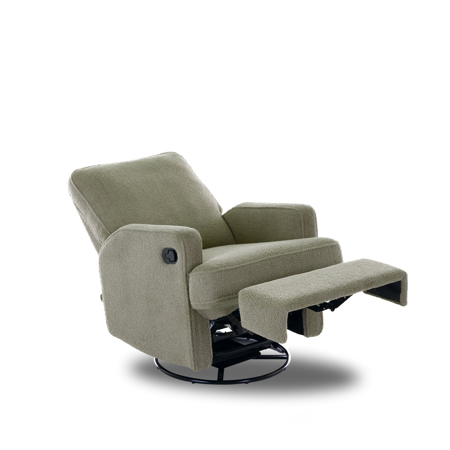 Madison Swivel Recliner Chair - Teddy Fabric Olive