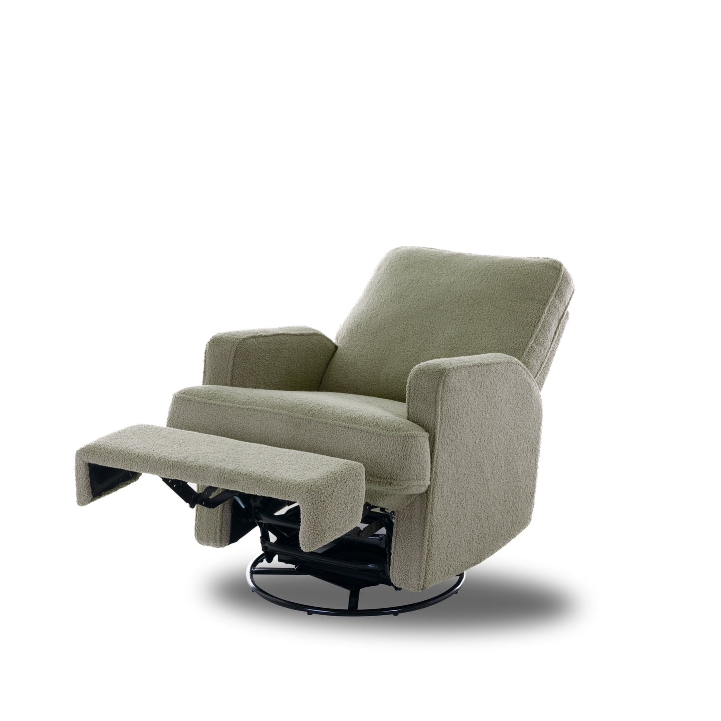 Madison Swivel Recliner Chair - Teddy Fabric Olive