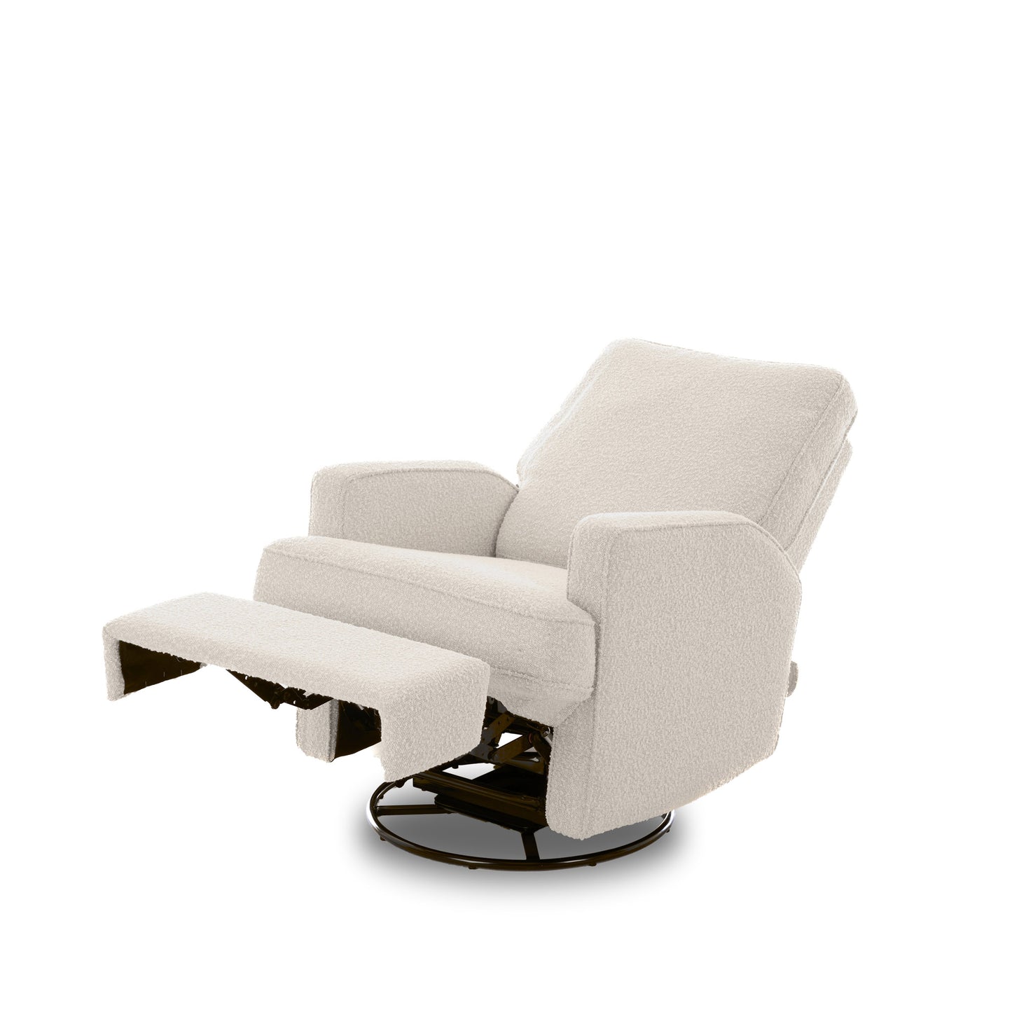 Madison Electric Swivel Glider Recliner Chair - Teddy Fabric Ivory