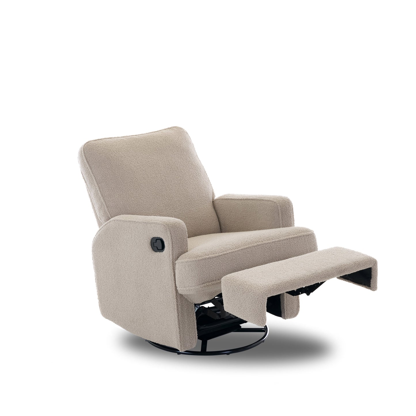 Madison Swivel Recliner Chair - Teddy Fabric Truffle