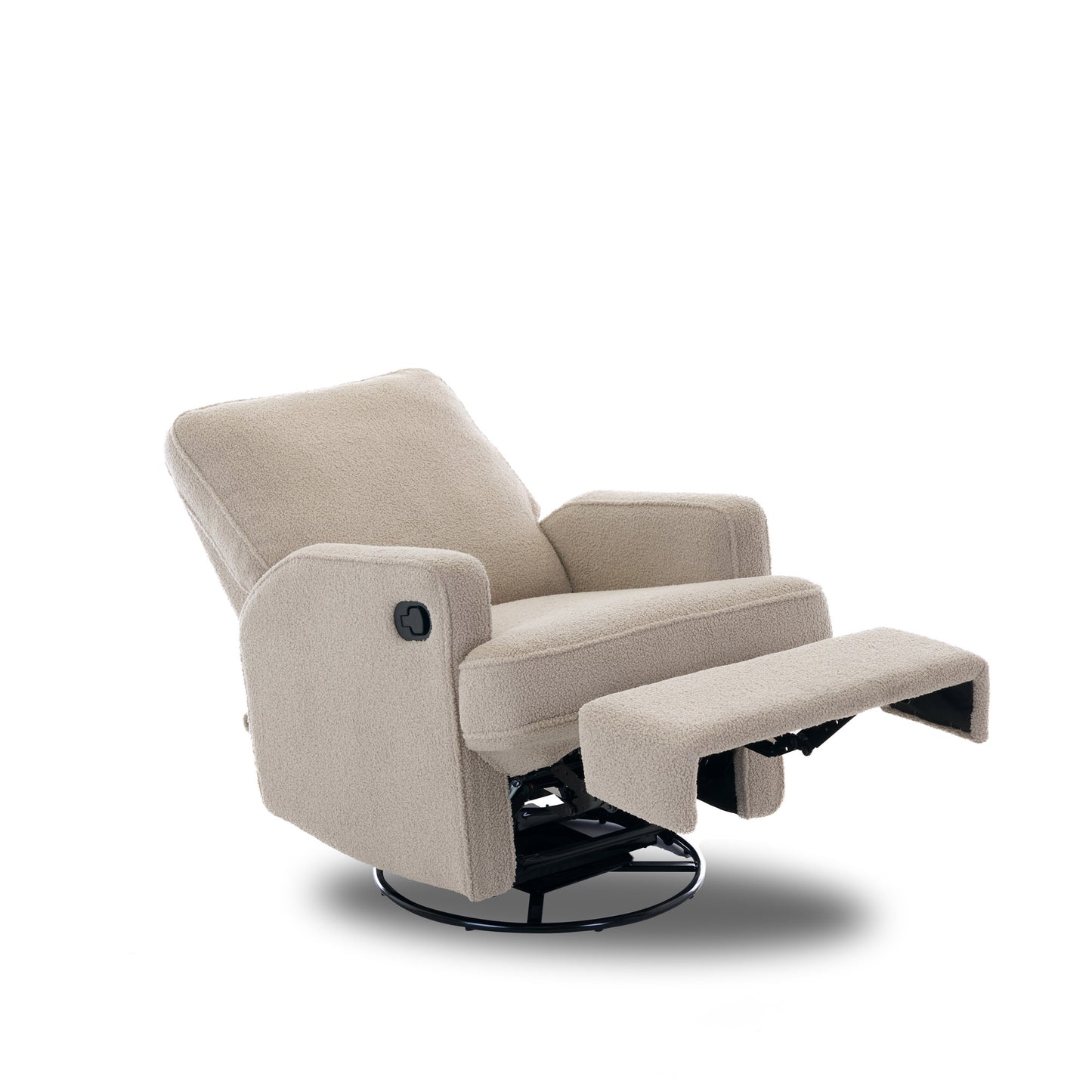 Madison Swivel Recliner Chair - Teddy Fabric Truffle