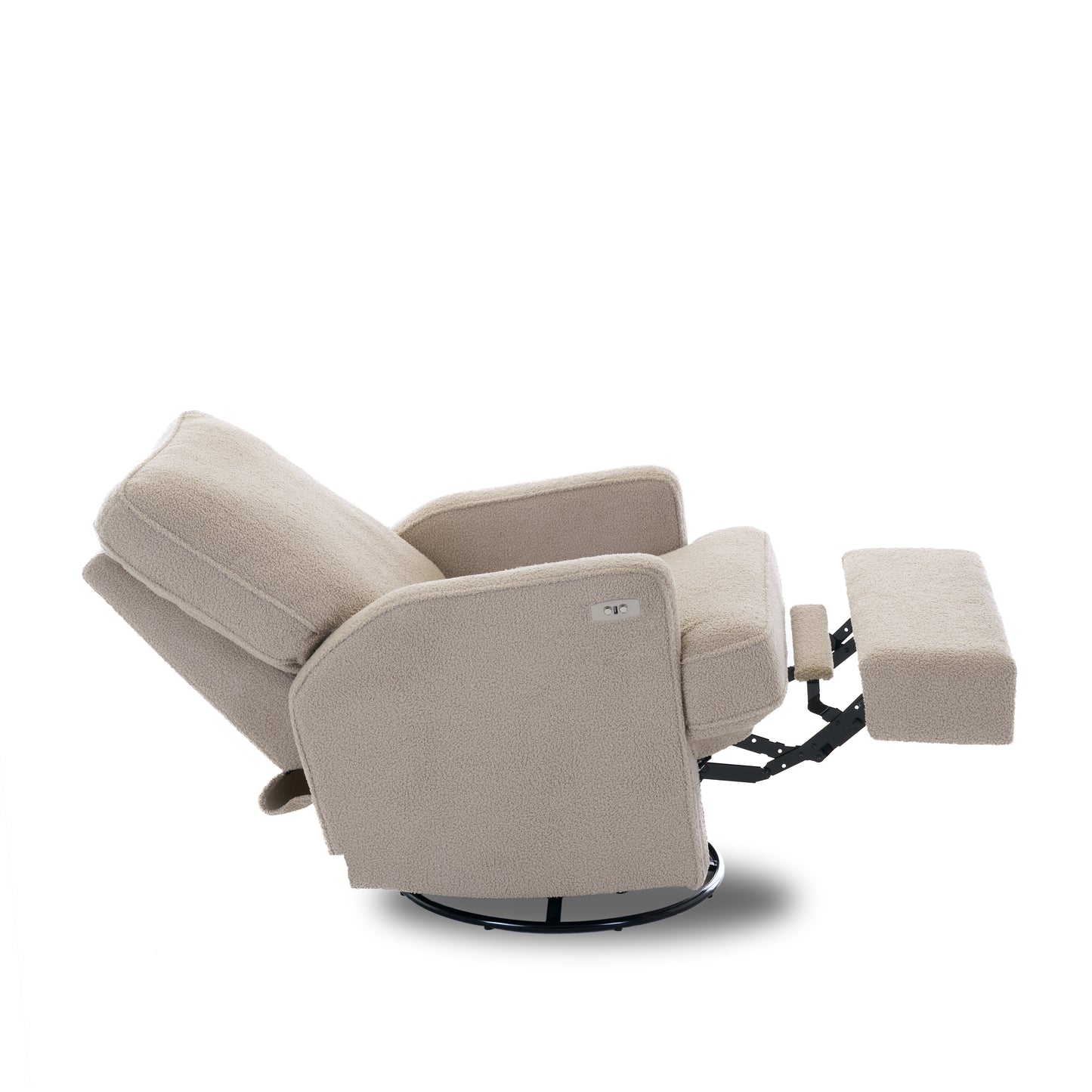 Madison Electric Swivel Glider Recliner Chair - Teddy Fabric Truffle