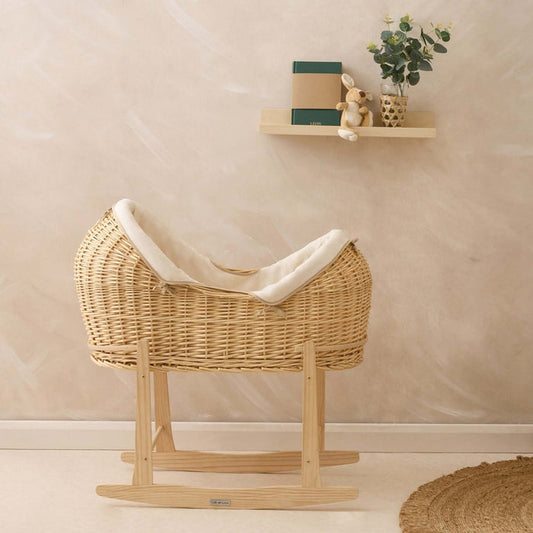 Clair De Lune Organic Natural Noah Pod® with Natural Rocking Stand - Cream