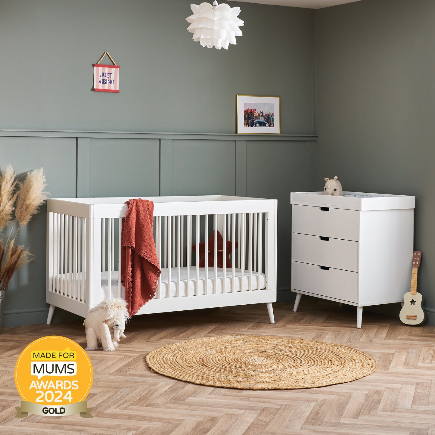 Obaby Maya 2 Piece Room Set - Nordic White