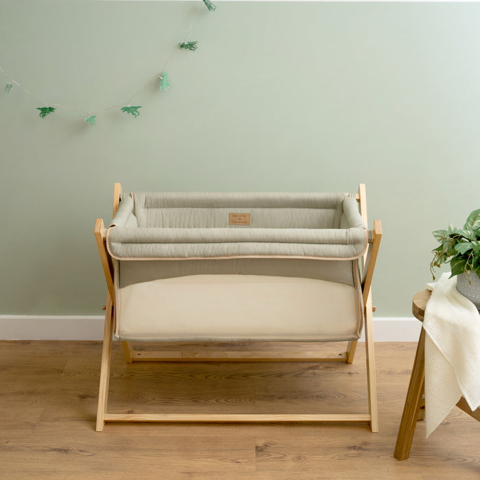 Clair De Lune Organic Folding Crib - Cream