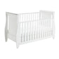 Babymore Stella Sleigh Cot Bed Drop Side with Drawer - White