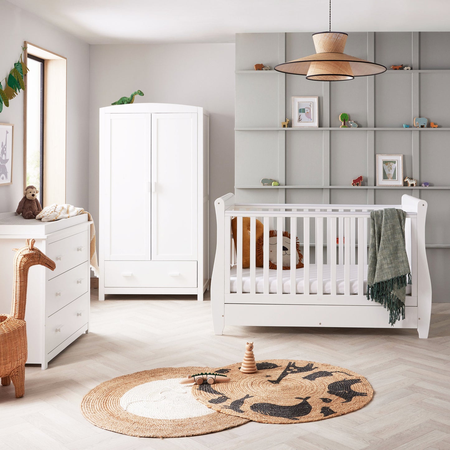 Babymore Stella 3 Piece Nursery Room Set - Grey