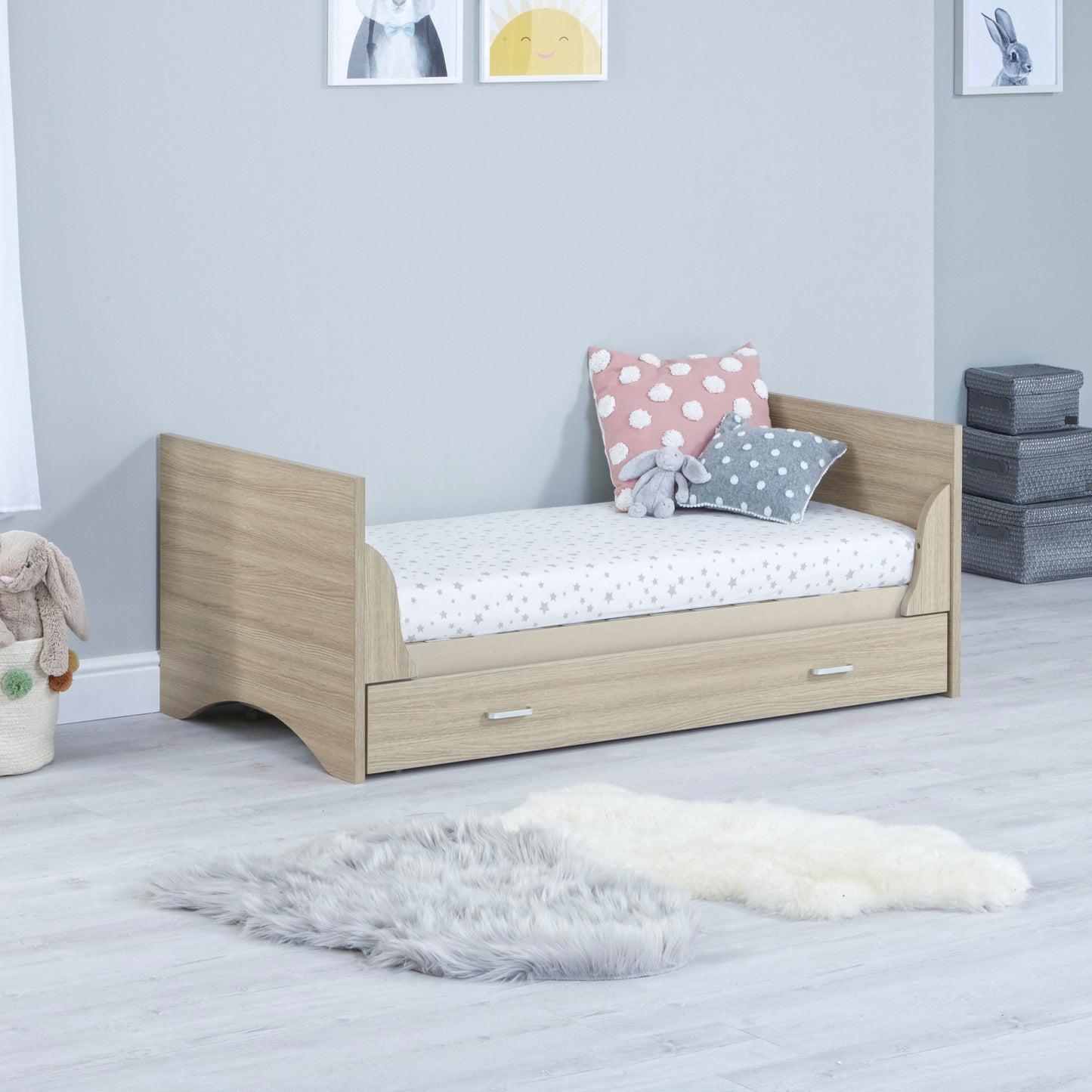 Babymore Veni Cot Bed - Oak