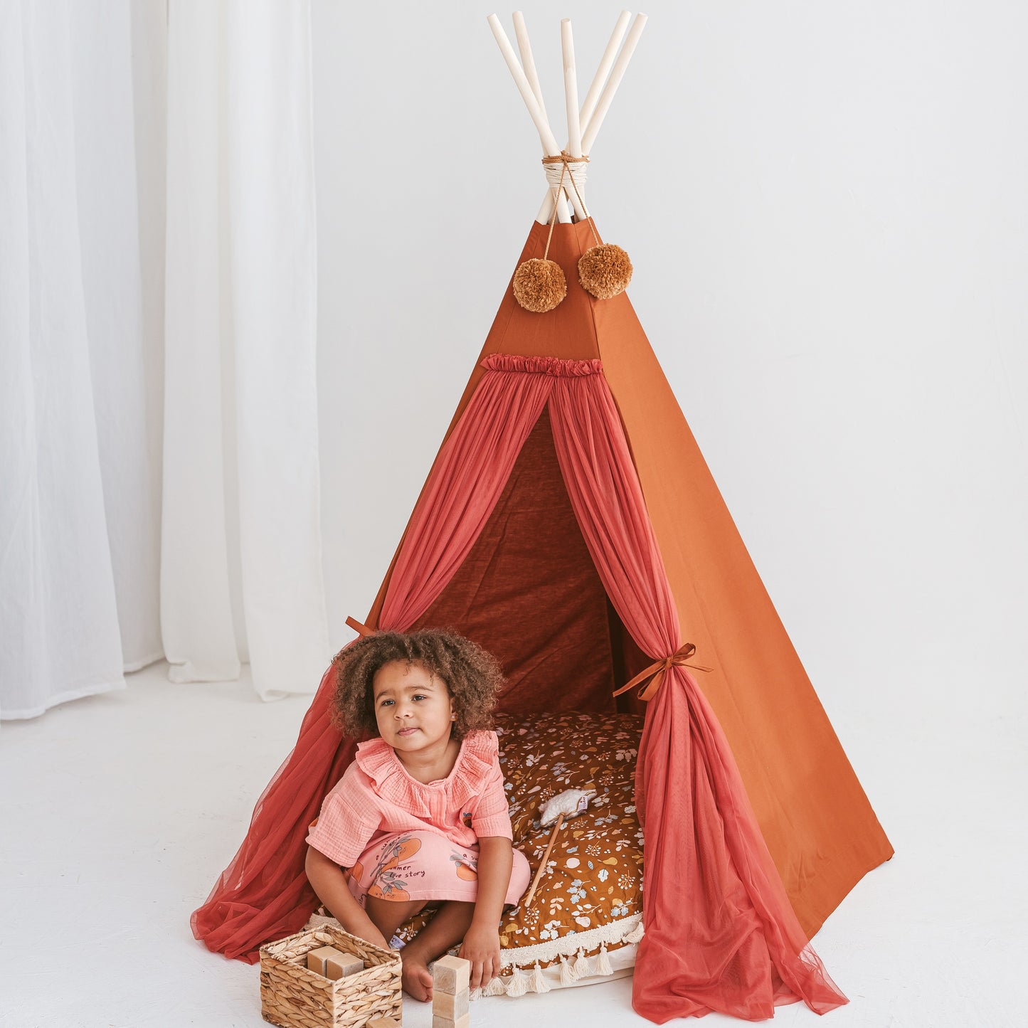 MINICAMP Fairy Kids Play Tent With Tulle in Cognac